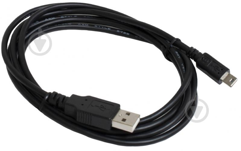 Кабель Patron USB 2.0 AM-Mini 5 pin M 1,8 м black (CAB-PN-USB-MINI-18) - фото 1