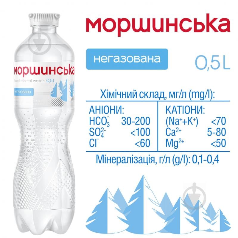 Вода Моршинська негазированная минеральная питьевая столовая 0,5 л - фото 3