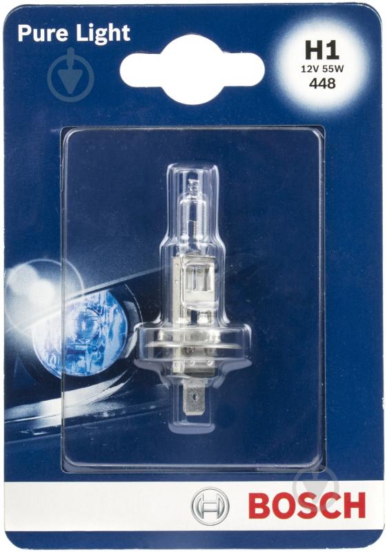 Автолампа розжарювання Bosch Pure Light H1 55 Вт 1 шт.(1 987 301 005) - фото 1