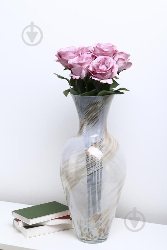 Ваза стеклянная Antonio Tammaro Twist D24 H55 55 см белая с лиловым VAS4490-1167 - фото 4 Ваза стеклянная Antonio Tammaro Twist D24 H55 55 см белая с лиловым VAS4490-1167 - фото 4