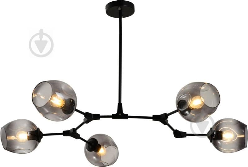 Світильник стельовий Accento lighting Molecule 5x60 Вт E27 чорний - фото 2