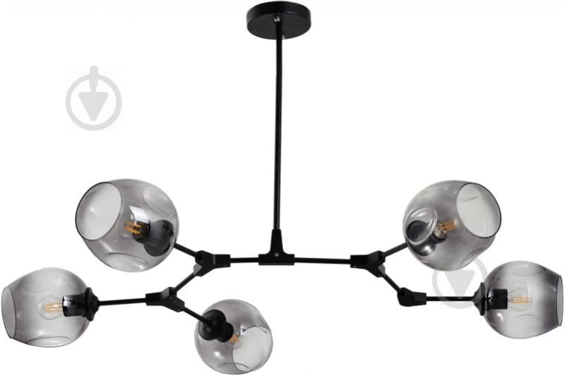 Світильник стельовий Accento lighting Molecule 5x60 Вт E27 чорний - фото 1