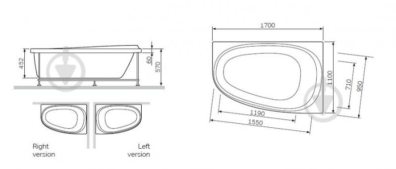 Ванна акриловая AM.PM Like W80A-170L110W-A 170х110 см - фото 8