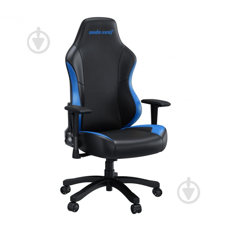 Кресло игровое Anda Seat Luna Color Size L Black/Blue PVC черно-голубой - фото 2