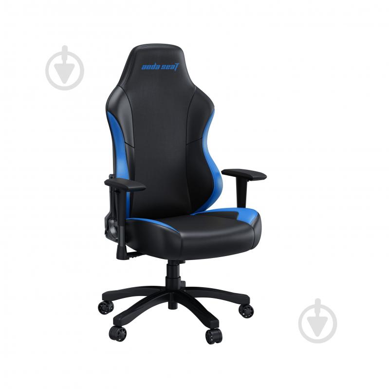 Кресло игровое Anda Seat Luna Color Size L Black/Blue PVC черно-голубой - фото 3