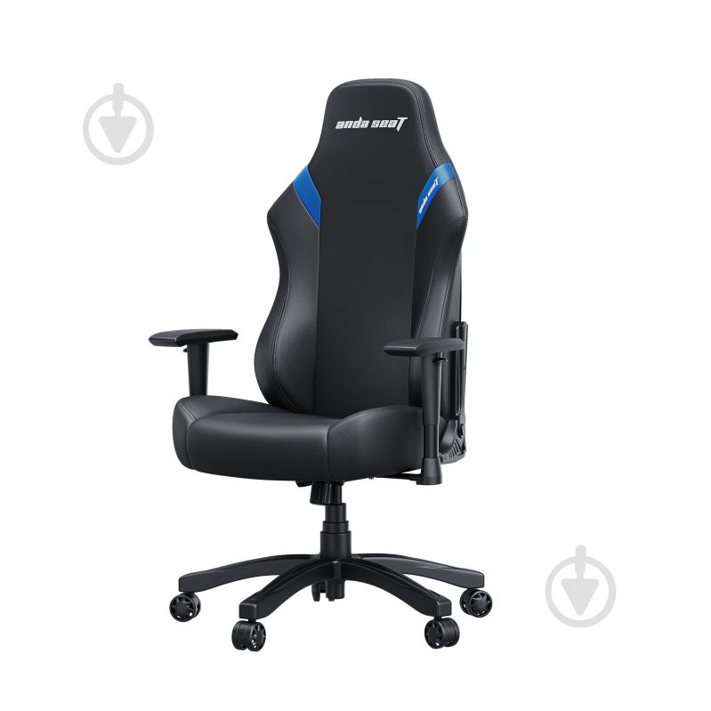 Кресло игровое Anda Seat Luna Color Size L Black/Blue PVC черно-голубой - фото 5