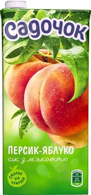 Сік Садочок Персик-яблуко 0,95 л (4823063126052) - фото 1