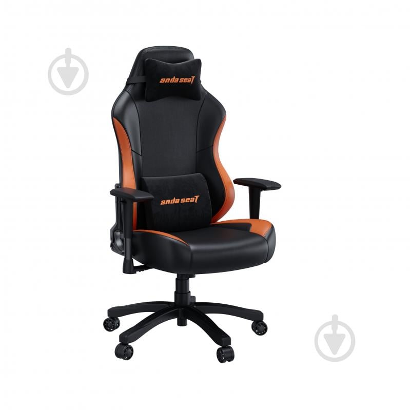 Кресло игровое Anda Seat Luna Color Size L Black/Orange PVC черно-оранжевый - фото 4