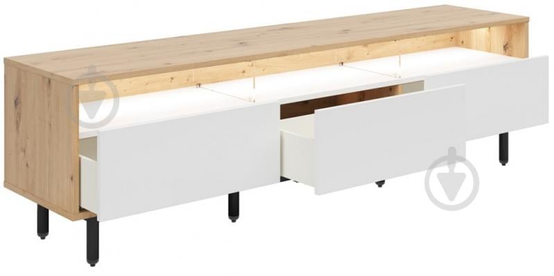 Тумба під ТВ BRW GAP 3ш 1900x550x450 мм дуб артізан/білий (S572-RTV3S-DASN/BI/RAL7021-FMIX70-KPL01) - фото 4 Тумба під ТВ BRW GAP 3ш 1900x550x450 мм дуб артізан/білий (S572-RTV3S-DASN/BI/RAL7021-FMIX70-KPL01) - фото 4