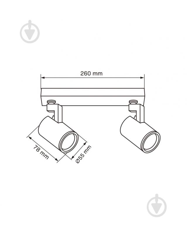 Спот Goldlux Lynx 2x10 Вт GU10 черный 328694 - фото 4