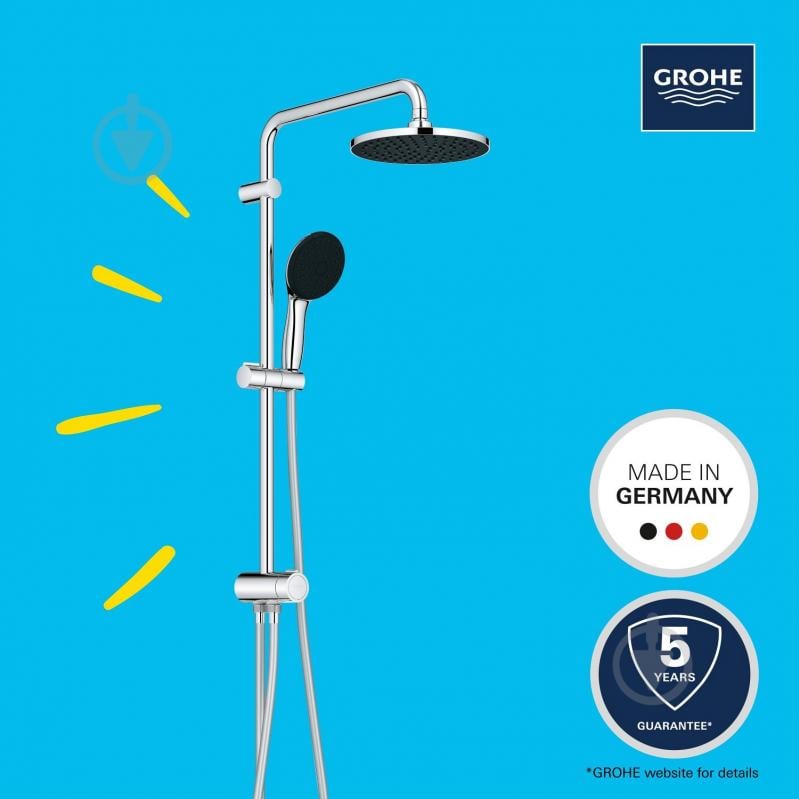 Душевой набор Grohe смеситель для ванны Quickfix Vitalio Start 200 (24335001) + душевая система Vitalio Start 200 (26991001) - фото 10