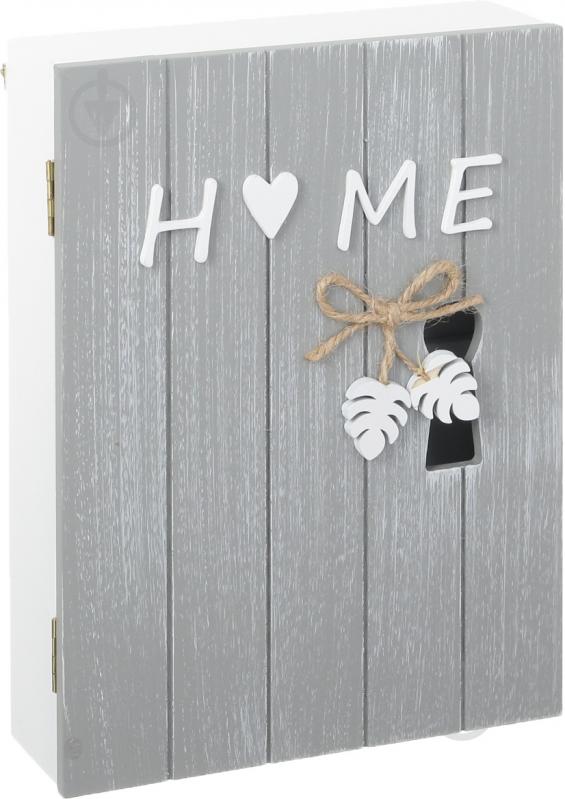 Ключница Home на 6 крючков серая - фото 1