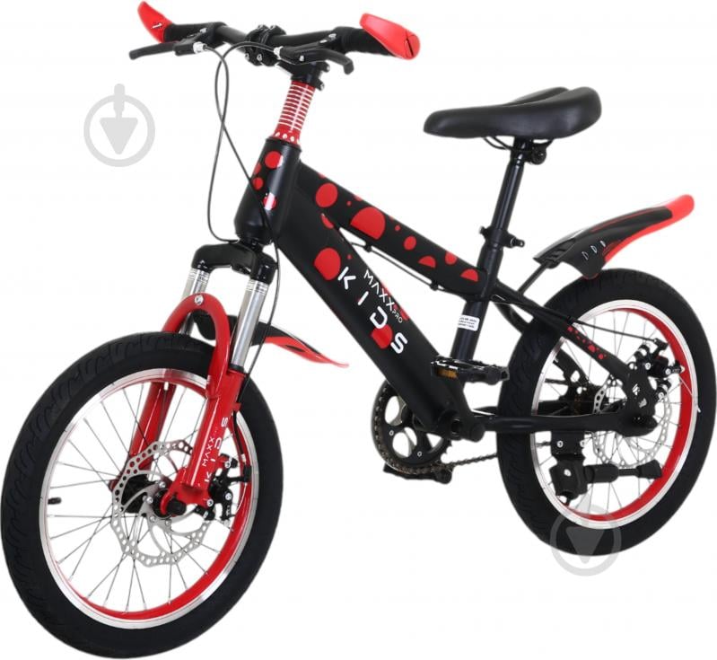 Велосипед дитячий MaxxPro kids 16" чорний із червоним KB019 - фото 1