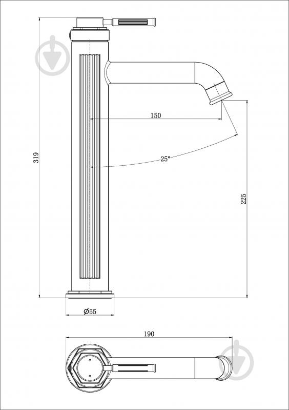 Смеситель для умывальника Aqua Rodos Metro 06 Gun Metal - фото 2