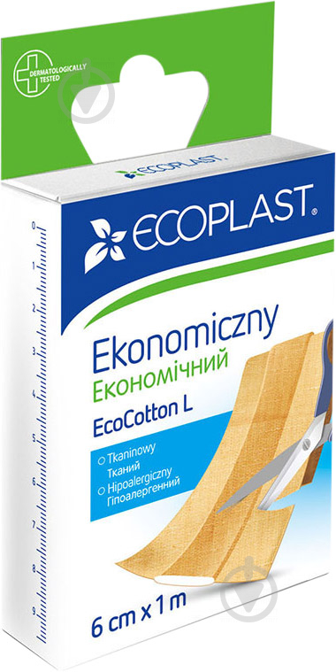 Лейкопластир ECOPLAST економічний EcoCotton L 6 см 1 м нестерильні - фото 1