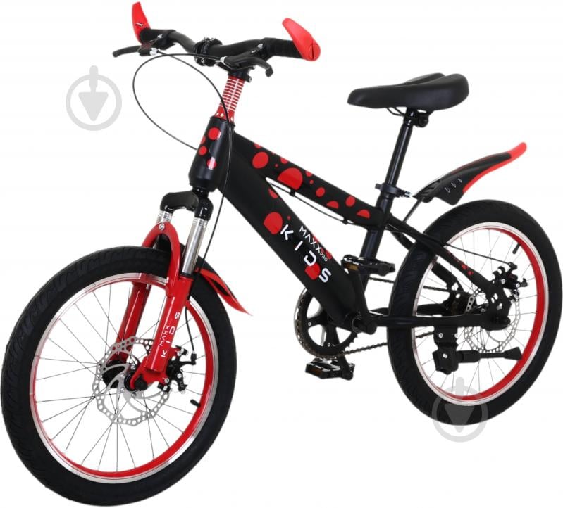 Велосипед дитячий MaxxPro kids 18" чорний із червоним KB019 - фото 1 Велосипед дитячий MaxxPro kids 18" чорний із червоним KB019 - фото 1
