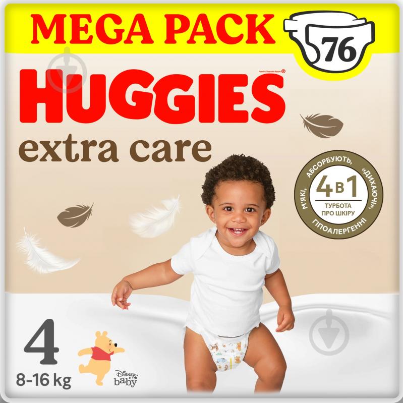 Подгузники Huggies Extra Care 4 7-18 кг 76 шт. - фото 1