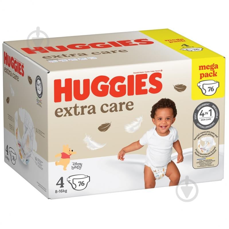 Подгузники Huggies Extra Care 4 7-18 кг 76 шт. - фото 2