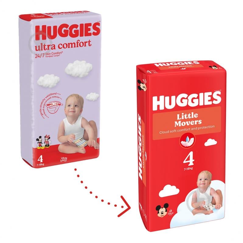 Підгузки Huggies Little Movers 4 7-18 кг 150 шт. - фото 3