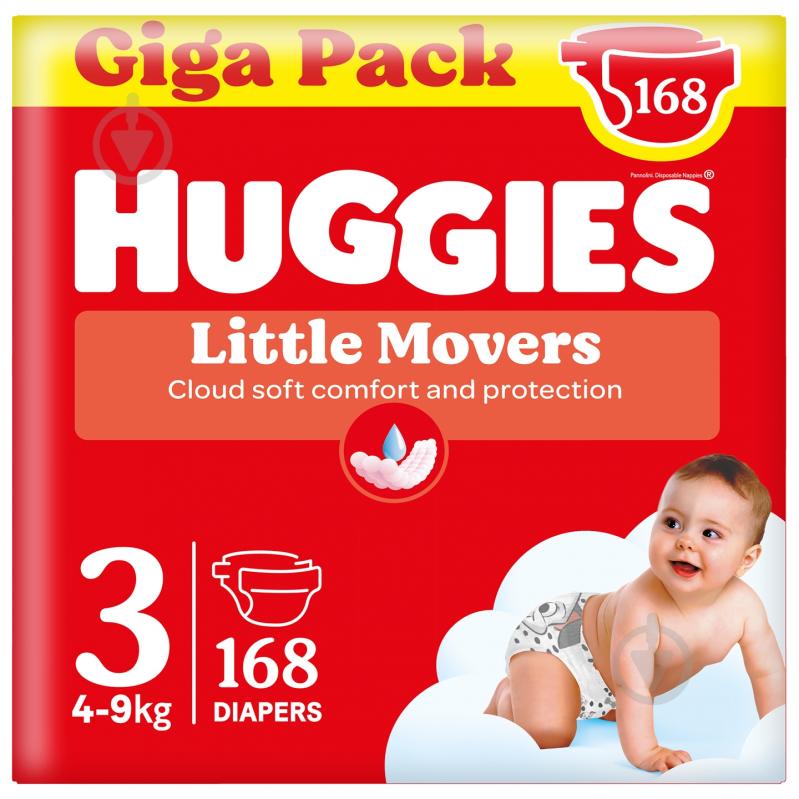 Підгузки Huggies Little Movers 3 4-9 кг 168 шт. - фото 1