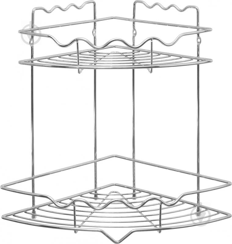 Полиця кутова Lemax 2-х рівнева ЕВА-435 для ванної кімнати 255х255х328 мм - фото 1