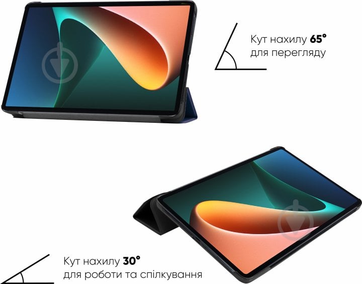 Обложка AIRON Premium для Xiaomi Mi Pad 5 2021 с защитной пленкой и салфеткой black (4822352781073) - фото 6