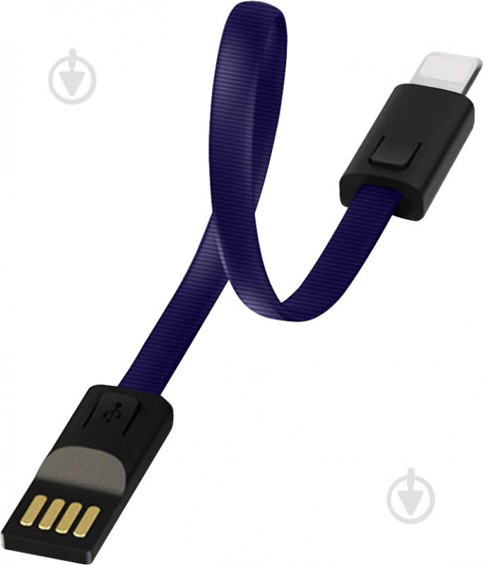 Кабель ColorWay Lightning – USB 0,22 м синий (CW-CBUL021-BL) 2.4А - фото 1