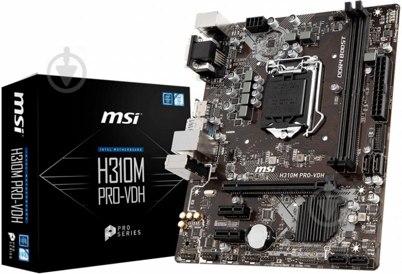 Материнская плата MSI 911-7B29-009 (Socket 1151, Intel H310, micro ATX) - фото 1