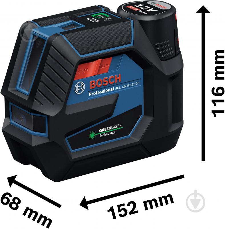 Нівелір лазерний Bosch Professional GCL 12V-50-22 CG (Кріплення RM 20 + Штатив BT 150 + Чохол) 0601066S01 - фото 2 Нівелір лазерний Bosch Professional GCL 12V-50-22 CG (Кріплення RM 20 + Штатив BT 150 + Чохол) 0601066S01 - фото 2