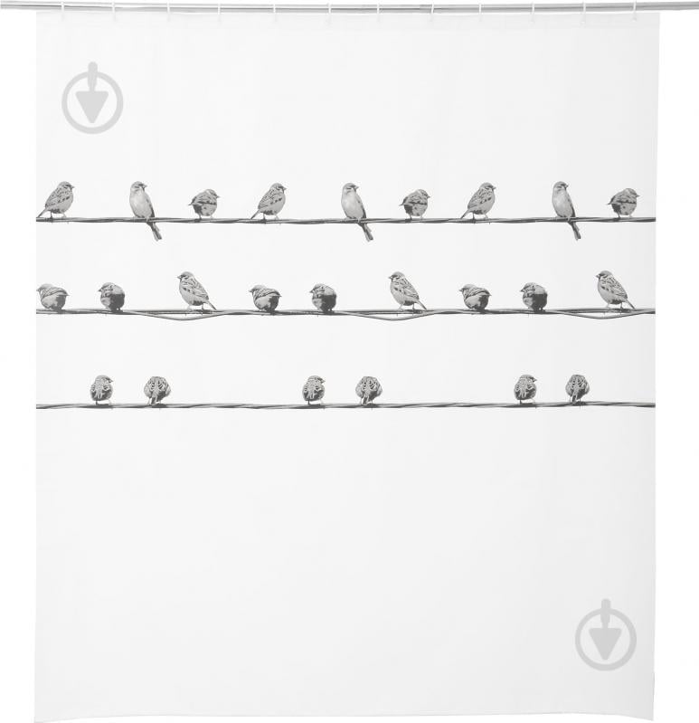 Штора для душа Bacchetta Birdies nero 10 180x200 - фото 1