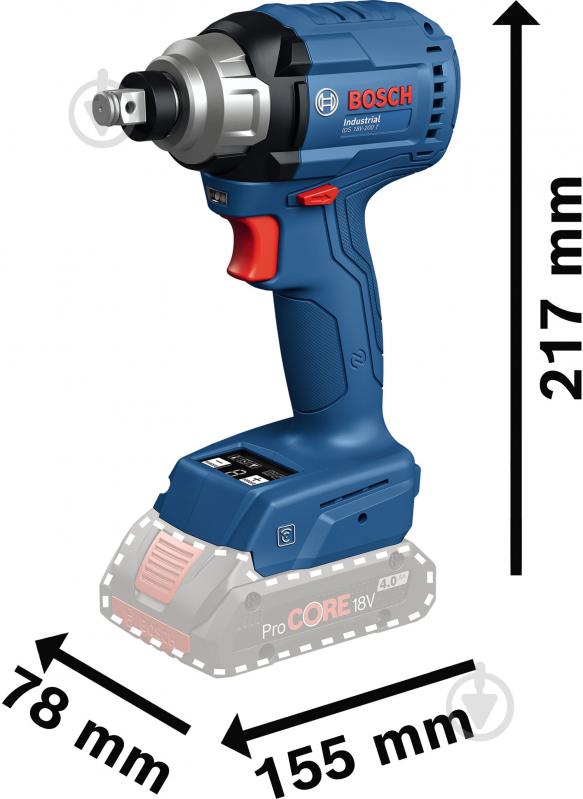 Гайковерт ударный аккумуляторный Bosch Professional IDS 18V-200T (2 x GBA 18V 4.0Ah ProCORE + GAL 18V-40) 06019N0021 - фото 3 Гайковерт ударный аккумуляторный Bosch Professional IDS 18V-200T (2 x GBA 18V 4.0Ah ProCORE + GAL 18V-40) 06019N0021 - фото 3