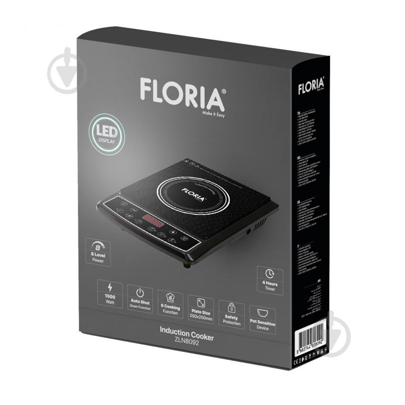 Плита індукційна настільна Floria ZLN8092 1500W Black - фото 2