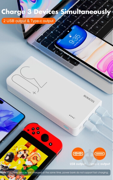 Повербанк Romoss Sense8+ 30000 mAh white (946937) PHP30-401-02 - фото 2