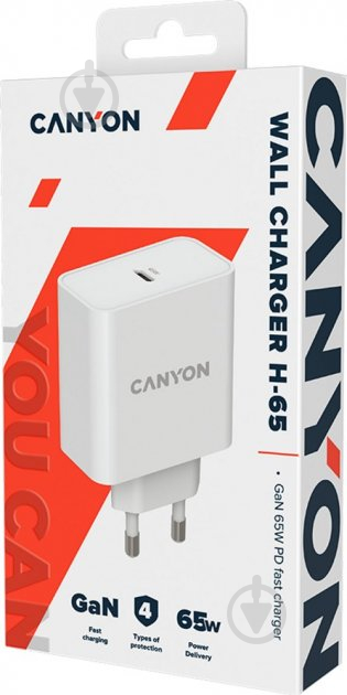 Зарядний пристрій Canyon H-65 GaN PD 65W QC 3.0 - фото 4