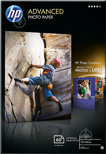 Фотопапір HP  10x15 Advanced Glossy Photo Paper 60 арк. Q8008A Q8008A - фото 1