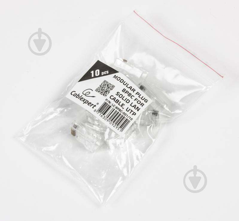 Коннектор Cablexpert LC-8P8C-001/10, 8P8C, CAT-5e, UTP, позолоченные контакты - фото 2 Коннектор Cablexpert LC-8P8C-001/10, 8P8C, CAT-5e, UTP, позолоченные контакты - фото 2