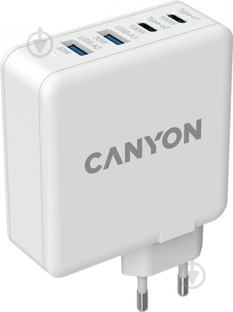 Зарядний пристрій Canyon H-100 GaN PD 100W QC 3.0 30W - фото 1