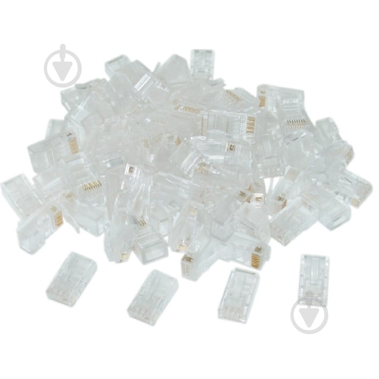 Коннектор Cablexpert LC-8P8C-002/100, 8P8C, CAT-6, UTP, позолоченные контакты (100 шт.) - фото 2 Коннектор Cablexpert LC-8P8C-002/100, 8P8C, CAT-6, UTP, позолоченные контакты (100 шт.) - фото 2