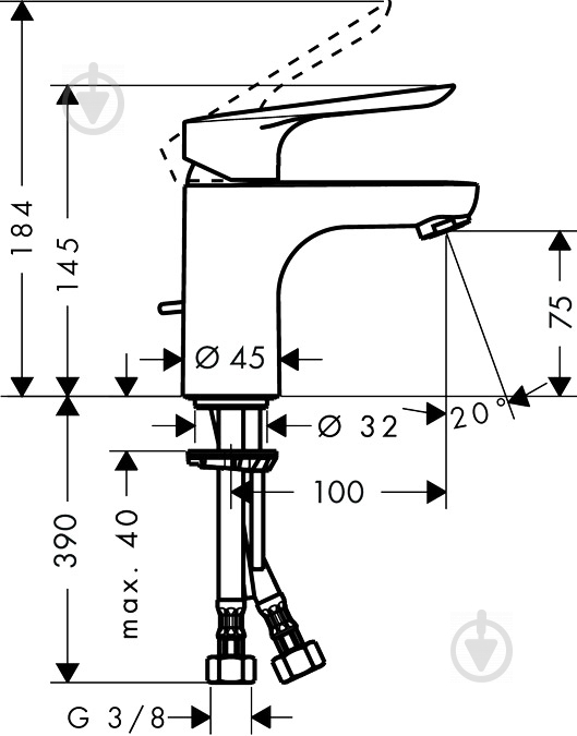 Змішувач для умивальника Hansgrohe Logis E 70 71160000 - фото 4