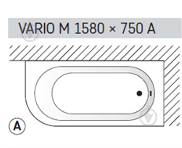 Ванна из искусственного камня PAA Vario M 158х75 см А - фото 5