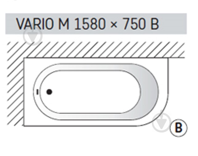 Ванна из искусственного камня PAA Vario M 158х75 см В - фото 5