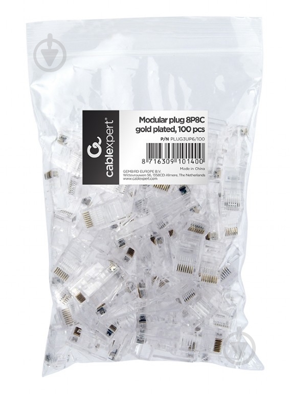 Конектор Cablexpert PLUG3UP6/100, 8P8C, CAT-5E, UTP (100 шт.) - фото 2