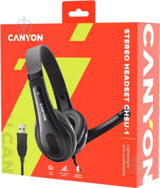 Наушники Canyon CHSU-1 USB black (CNS-CHSU1B) - фото 5