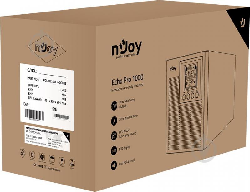 Джерело безперебійного живлення nJoy Echo Pro 1000 UPOL-OL100EP-CG01B - фото 5