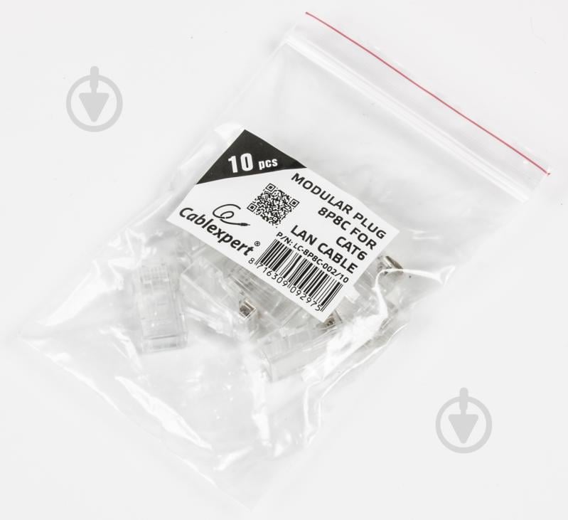 Коннектор Cablexpert LC-8P8C-002/10, 8P8C, CAT-6, UTP, позолоченные контакты (10 шт.) - фото 3