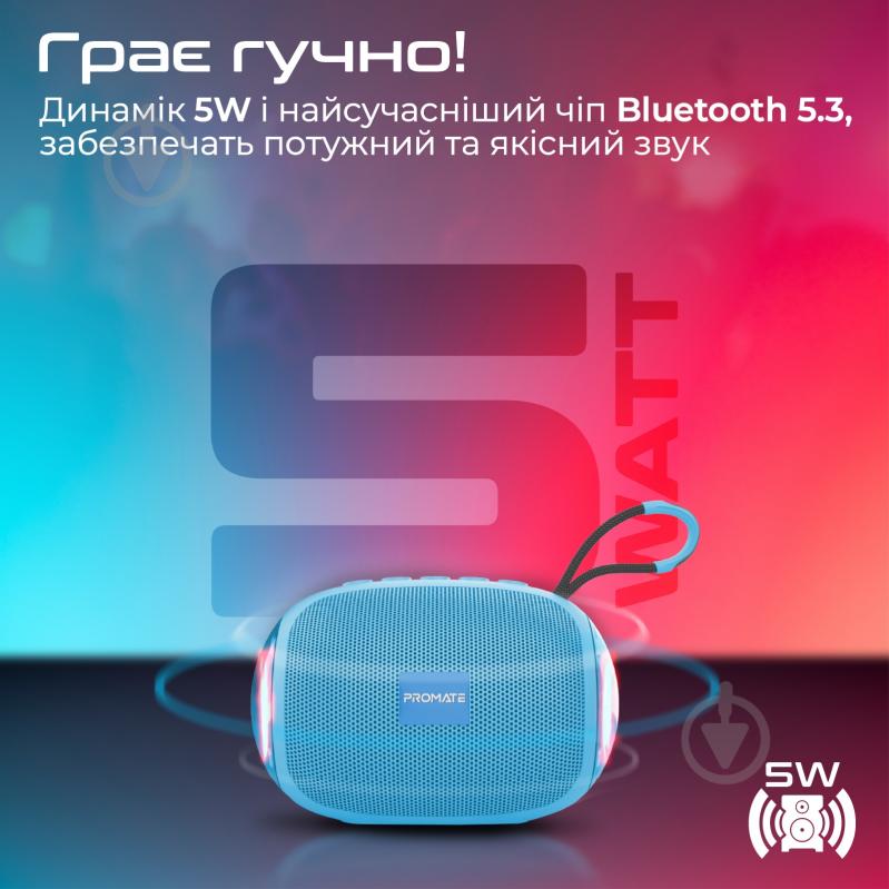 Акустическая система Promate Capsule-3 5W 1.0 blue (capsule-3.blue) - фото 2