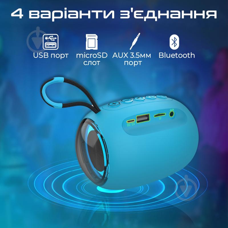 Акустическая система Promate Capsule-3 5W 1.0 blue (capsule-3.blue) - фото 5