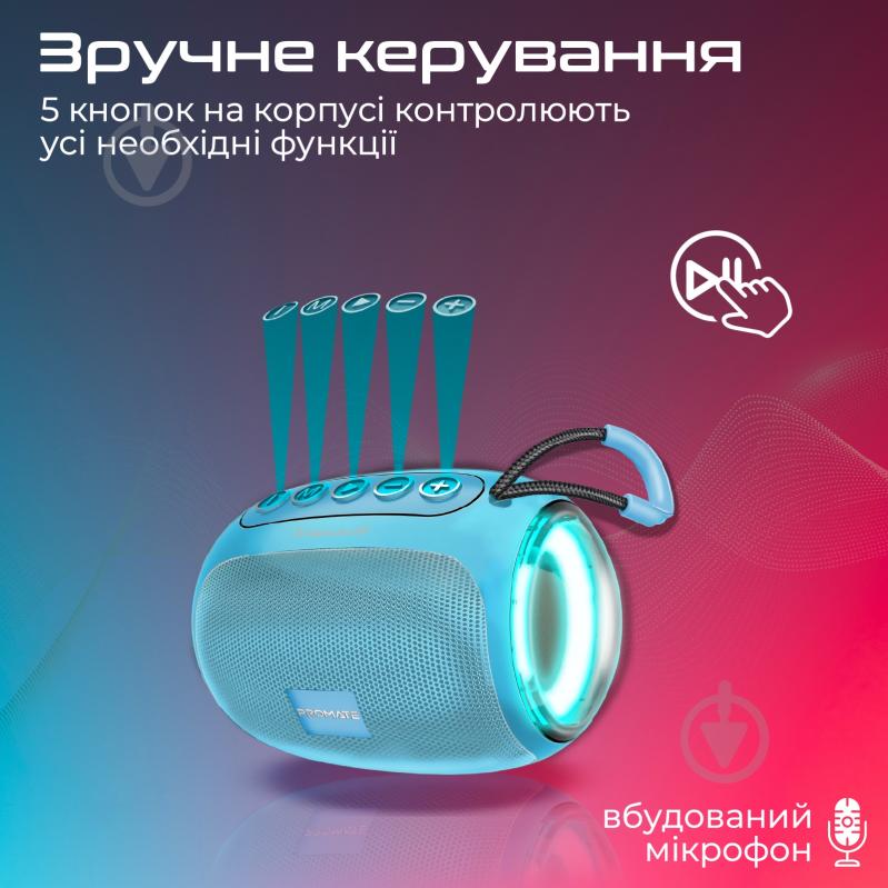 Акустическая система Promate Capsule-3 5W 1.0 blue (capsule-3.blue) - фото 6