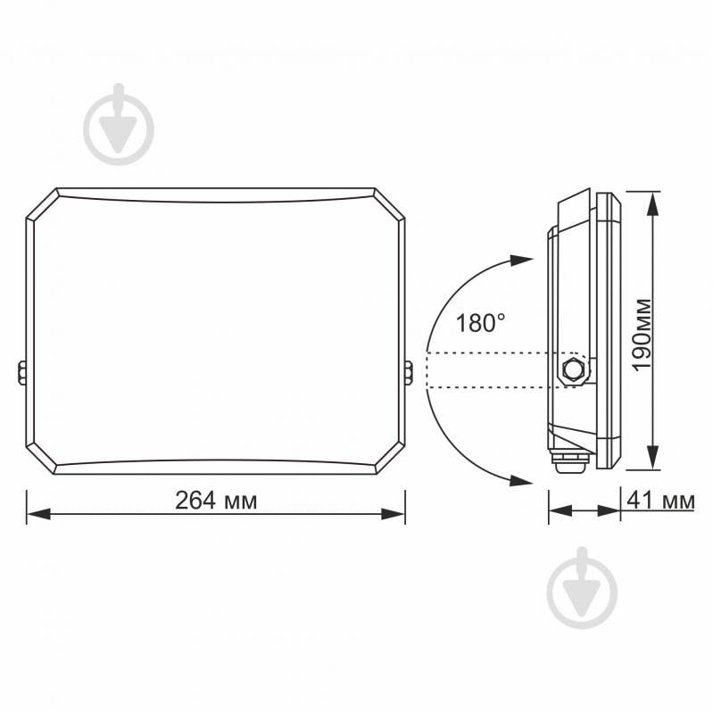 Прожектор світлодіодний Videx 5000K 100 Вт IP65 чорний 27716 - фото 5 Прожектор світлодіодний Videx 5000K 100 Вт IP65 чорний 27716 - фото 5