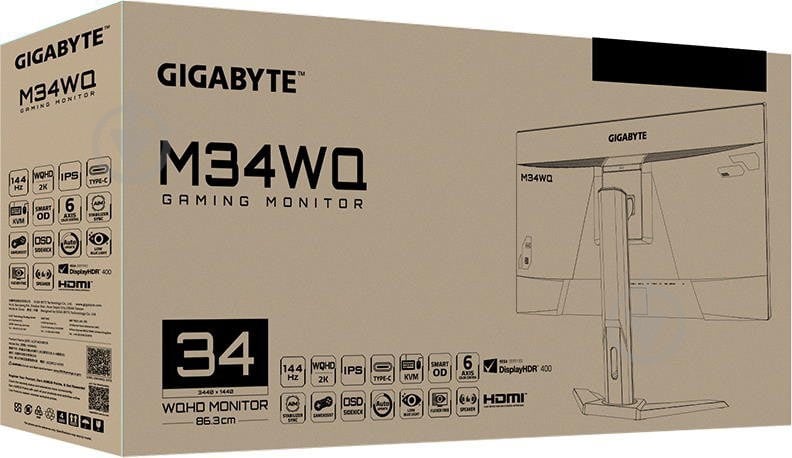 Монітор Gigabyte 34" (M34WQ Gaming Monitor) - фото 9